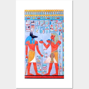 Pharoah Horemheb With Anubis, Guide To The Underworld Posters and Art